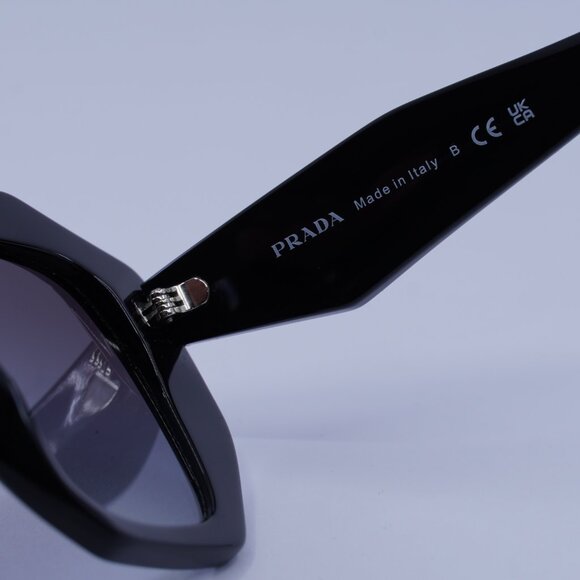 Prada PR16WS 1AB5D1 Sunglasses Black Geometric Frame, Grey Gradient Lenses - Picture 8 of 11